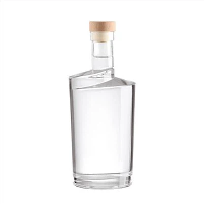 Gegnsætt vodka vínflaska