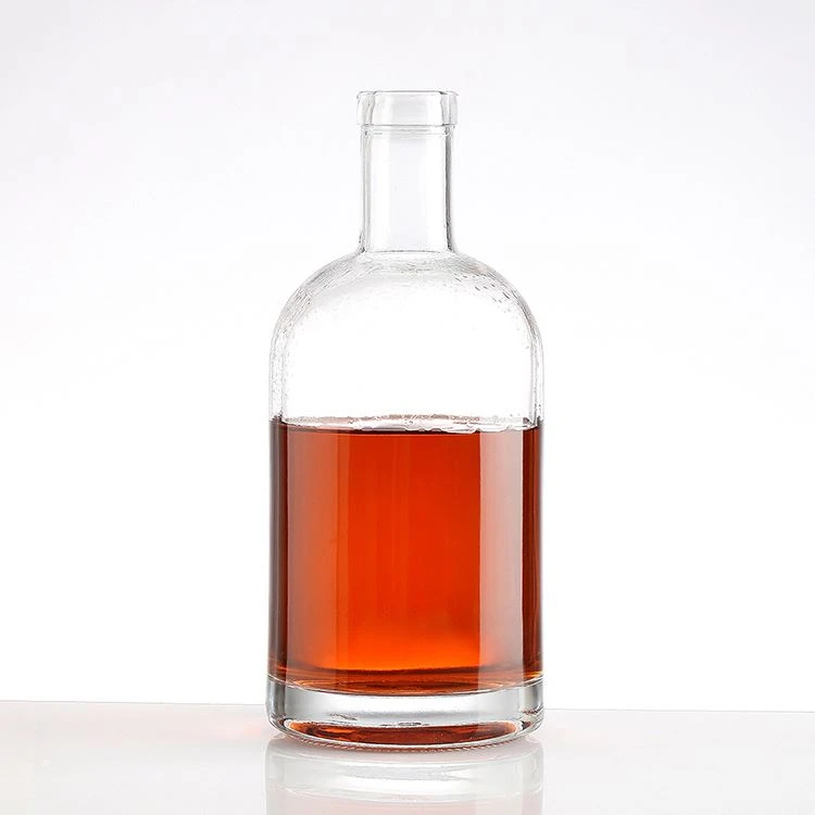 500ml Round Empty Flint Glass Bottle Liquor Wine Whisky