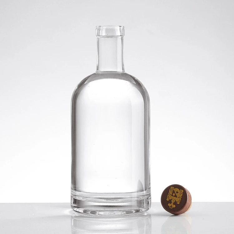 Exquisite Decal 750ml Round Glass Bottle With Cork